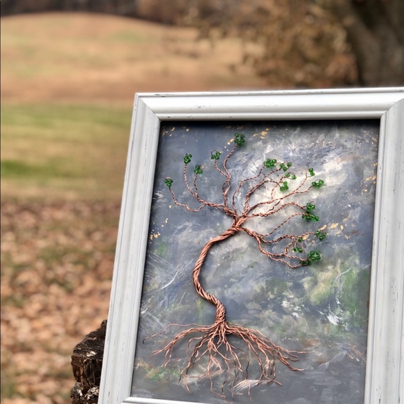 Copper Tree of Life Sculpture on Canvas - Picture 5 of 6